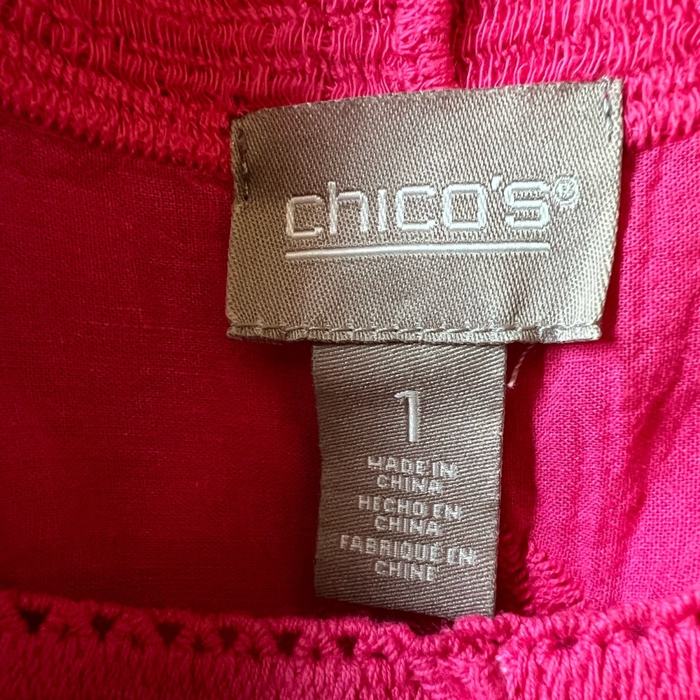 Chico’s Fuchsia Embroidered Blouse - Picture 5 of 6